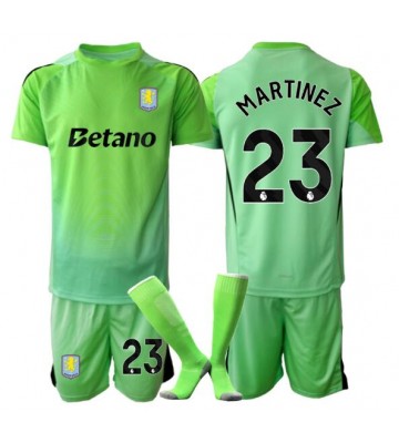 Aston Villa Emiliano Martinez #23 Målmand Udebanetrøje Børn 2025-26 Kortærmet (+ Korte bukser)